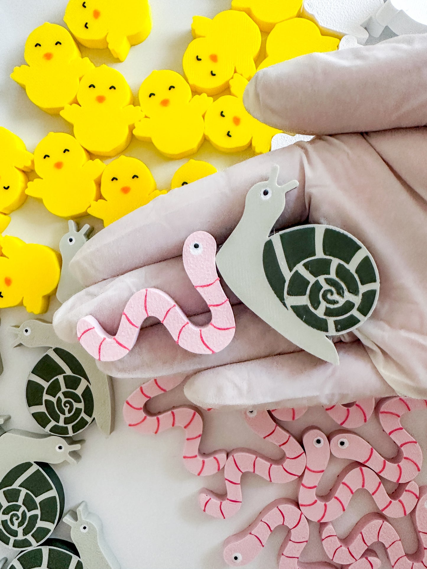 Sensory Play & Playdough Add In (Worm, Bunny, Snail, Chick)
