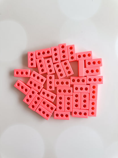 Construction Eco Mini Play Bricks | Set of 12 (Pink, Blue, White)