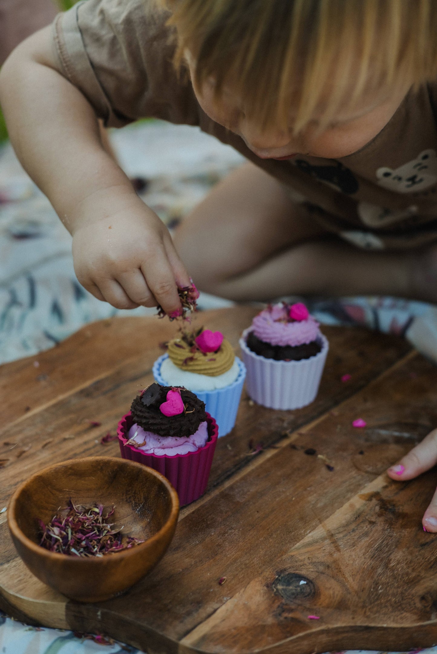 Cupcake Mould Set Berry Sweet - 3 Eco Sensory Tool
