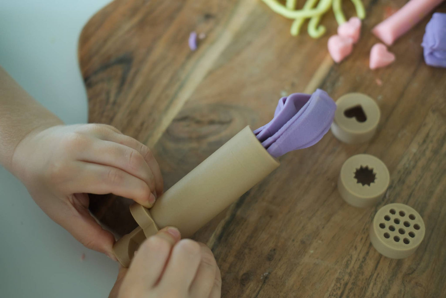 Eco Playdough Extruder – Sensory Tool for Fine Motor Play - Yellow