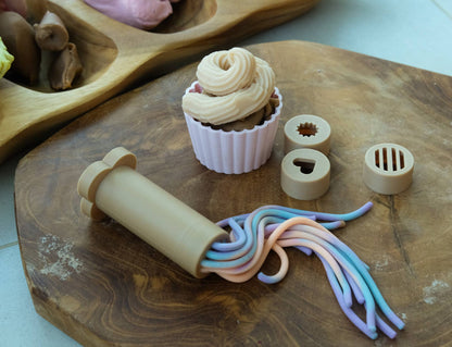 Eco Playdough Extruder – Sensory Tool for Fine Motor Play - Yellow