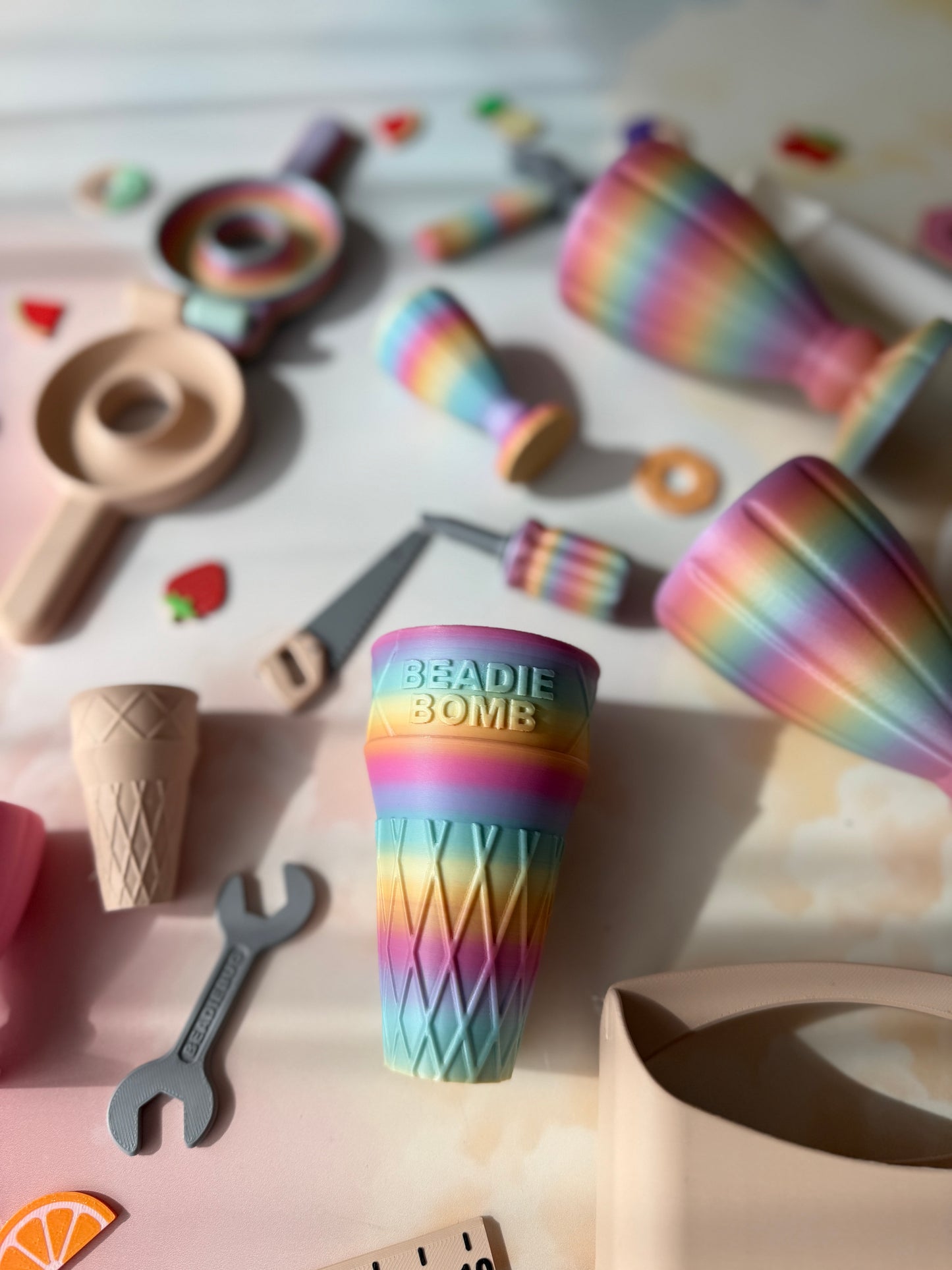 Jumbo Choc Bomb Icecream Cone - Rainbow