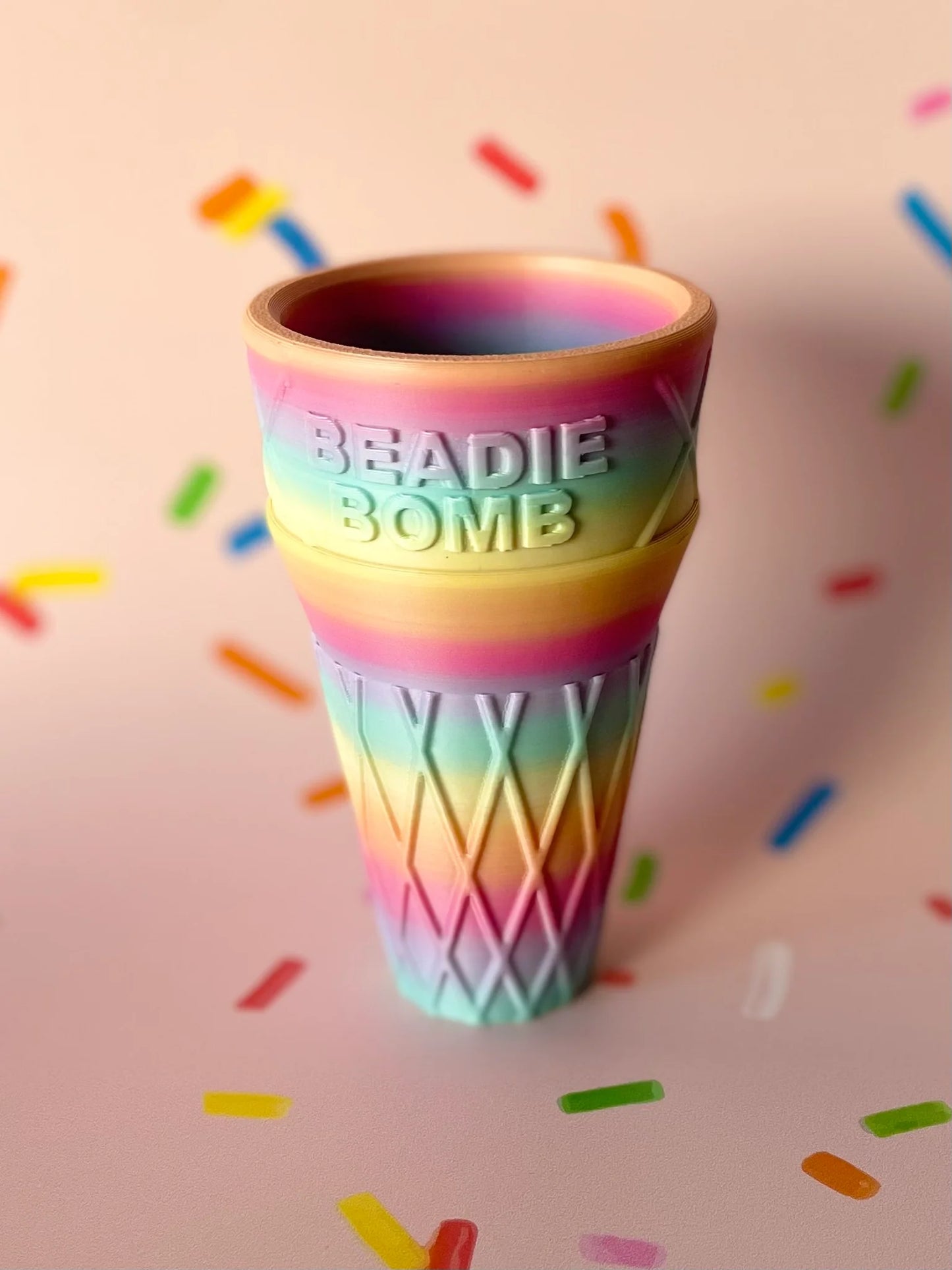 Jumbo Choc Bomb Icecream Cone - Rainbow
