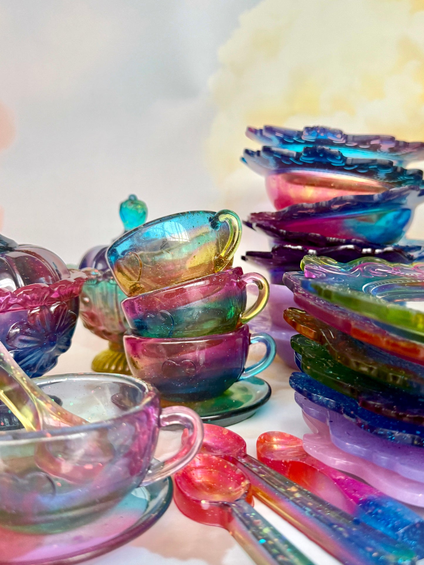 Rainbow Tea Cup Set