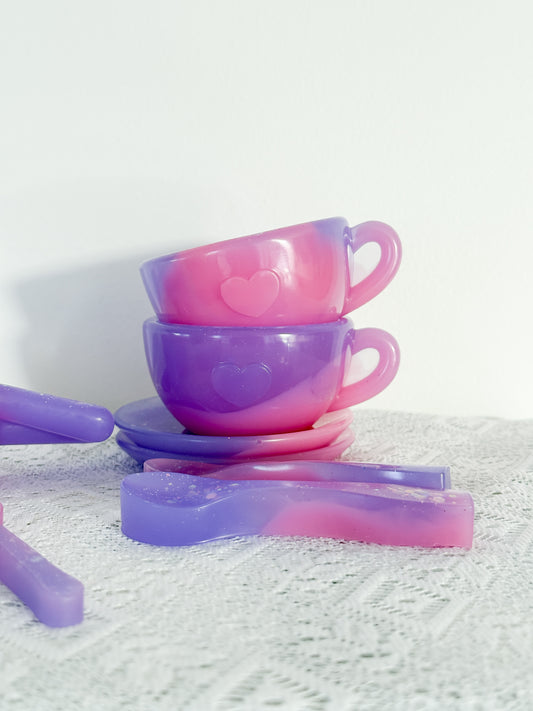 Pinky Purple Tea Cup Set