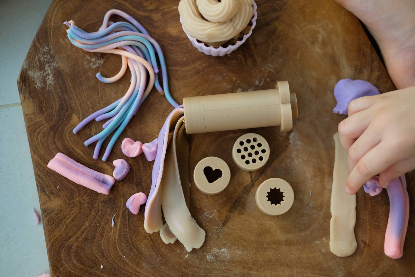 Eco Playdough Extruder – Sensory Tool for Fine Motor Play - Yellow