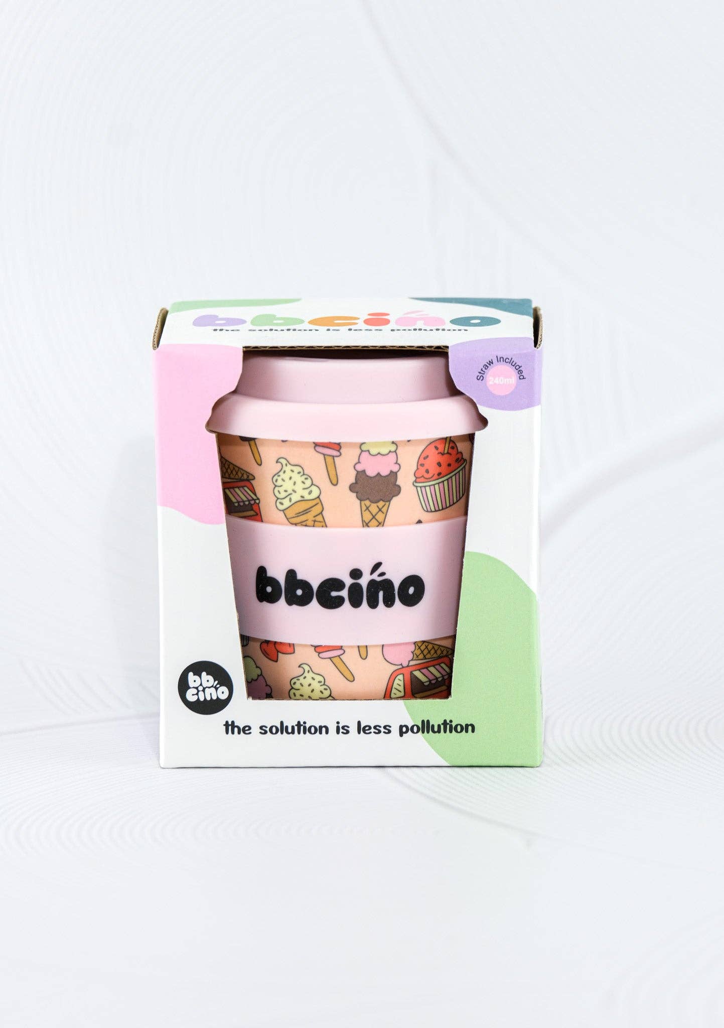Scoops in Pink Kids Keep Cup with straw - 240ml