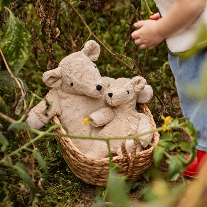 SENGER Cuddly Animal - Small Bear - Linen - Removable Heat/Cool Pack