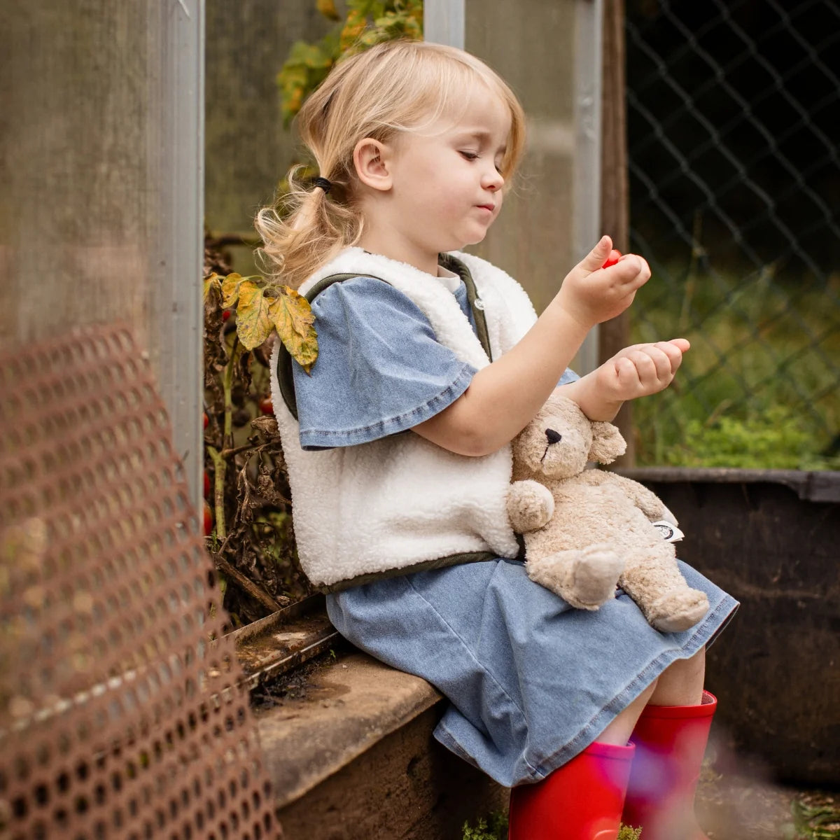 SENGER Cuddly Animal - Small Bear - Linen - Removable Heat/Cool Pack