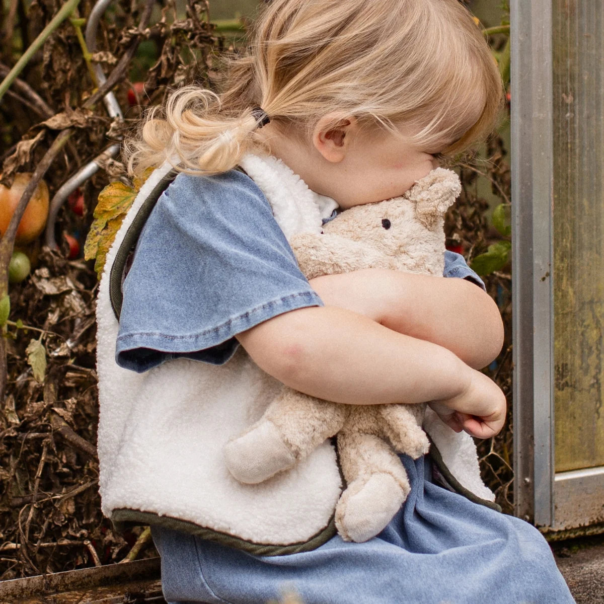 SENGER Cuddly Animal - Small Bear - Linen - Removable Heat/Cool Pack