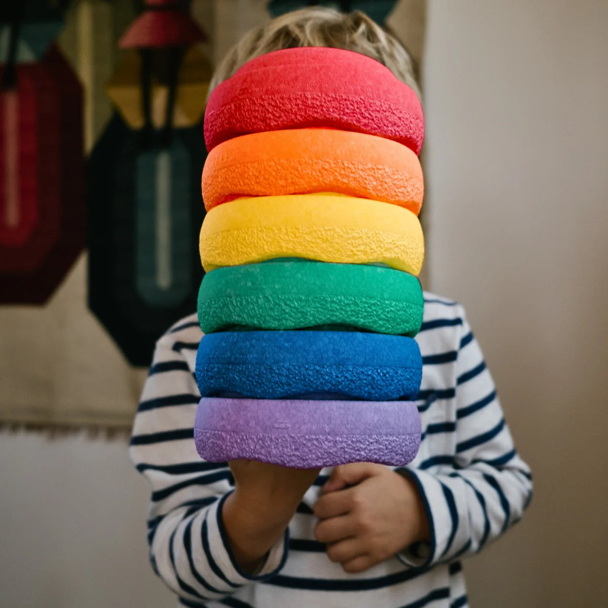 Stapelstein Balance Stepping Stones - Original Mini, Set of 6, Rainbow Classic
