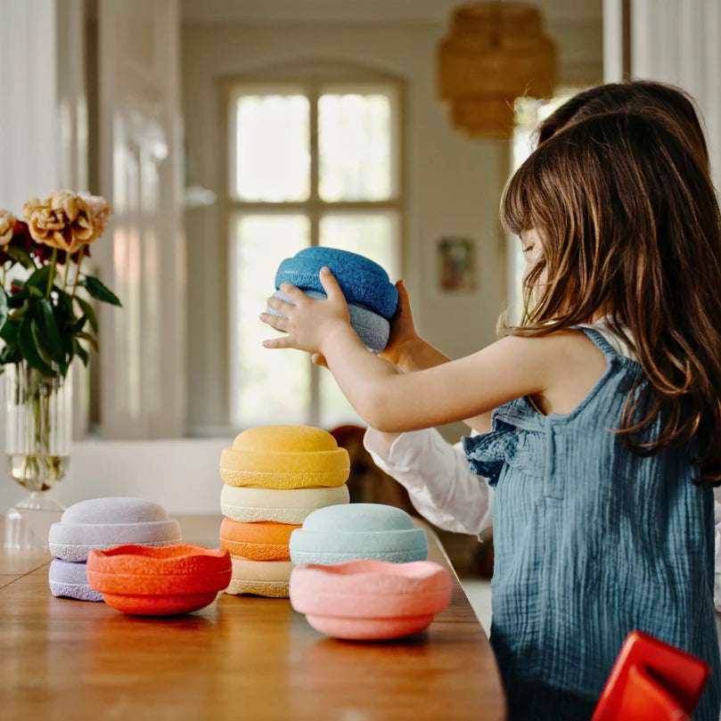 Stapelstein Balance Stepping Stones - Original Mini, Set of 6, Rainbow Pastel