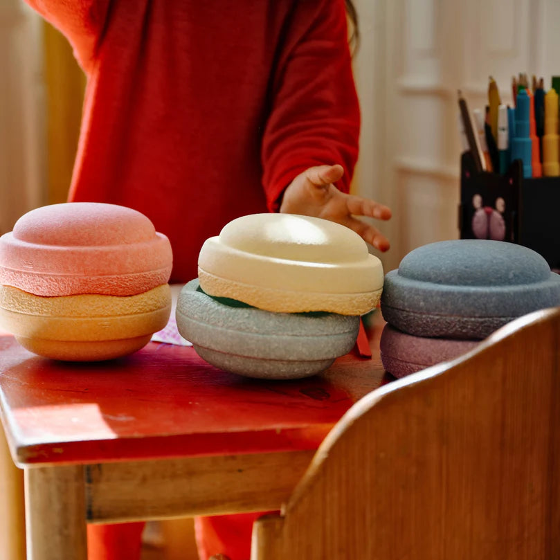 Stapelstein Balance Stepping Stones - Original Mini, Set of 6, Rainbow Pastel