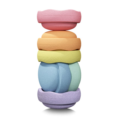 Stapelstein Balance Stepping Stones - Original, Set of 6, Rainbow Pastel